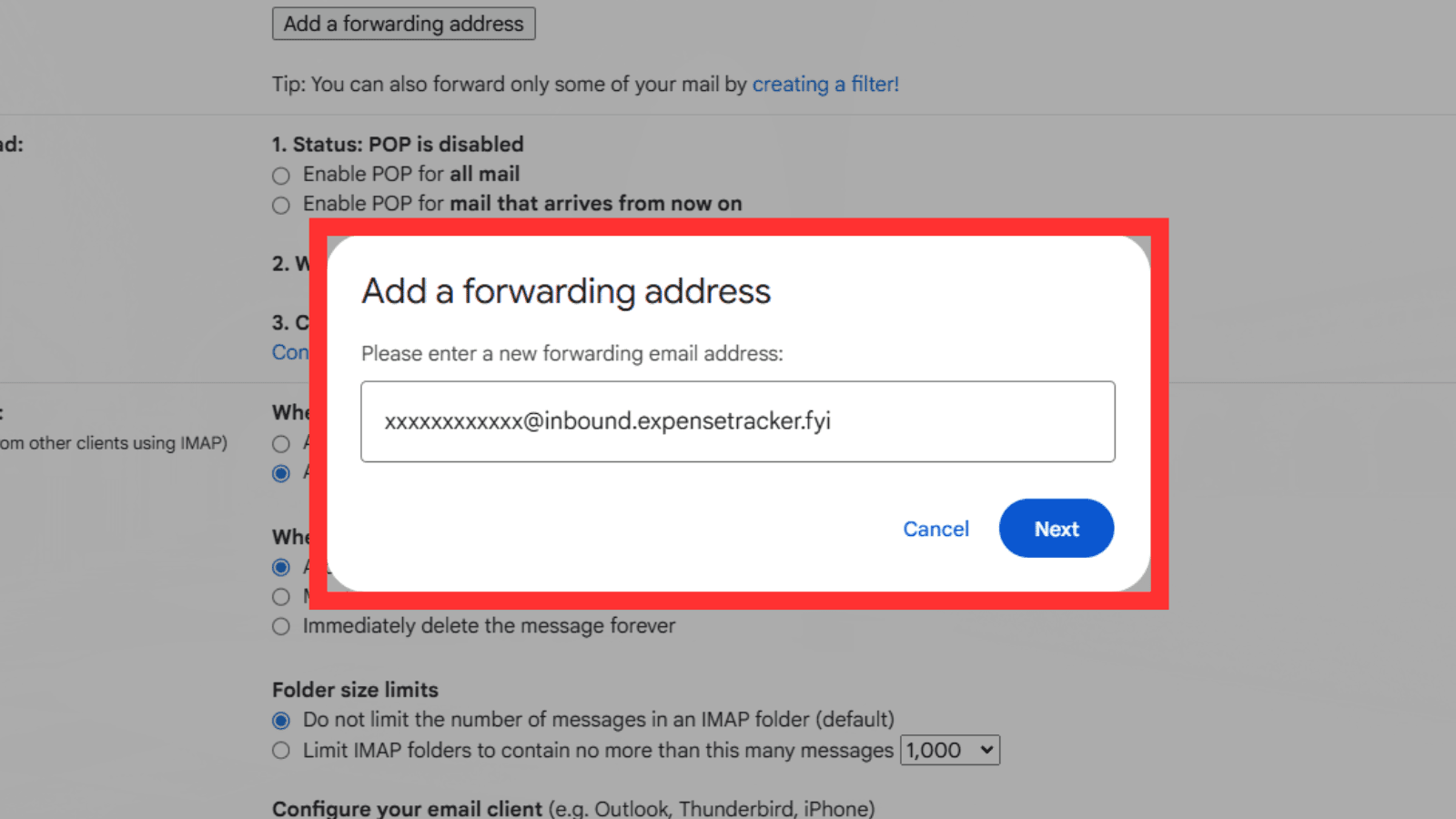 Paste your TeleExpense alias